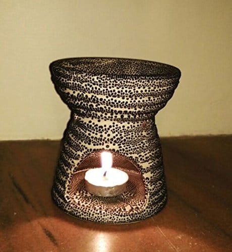 Ceramic  Aroma Oil Warmer / Essemtial Oil Diffuser Tumbler Design with 2 Tealight - by Marigold Stores