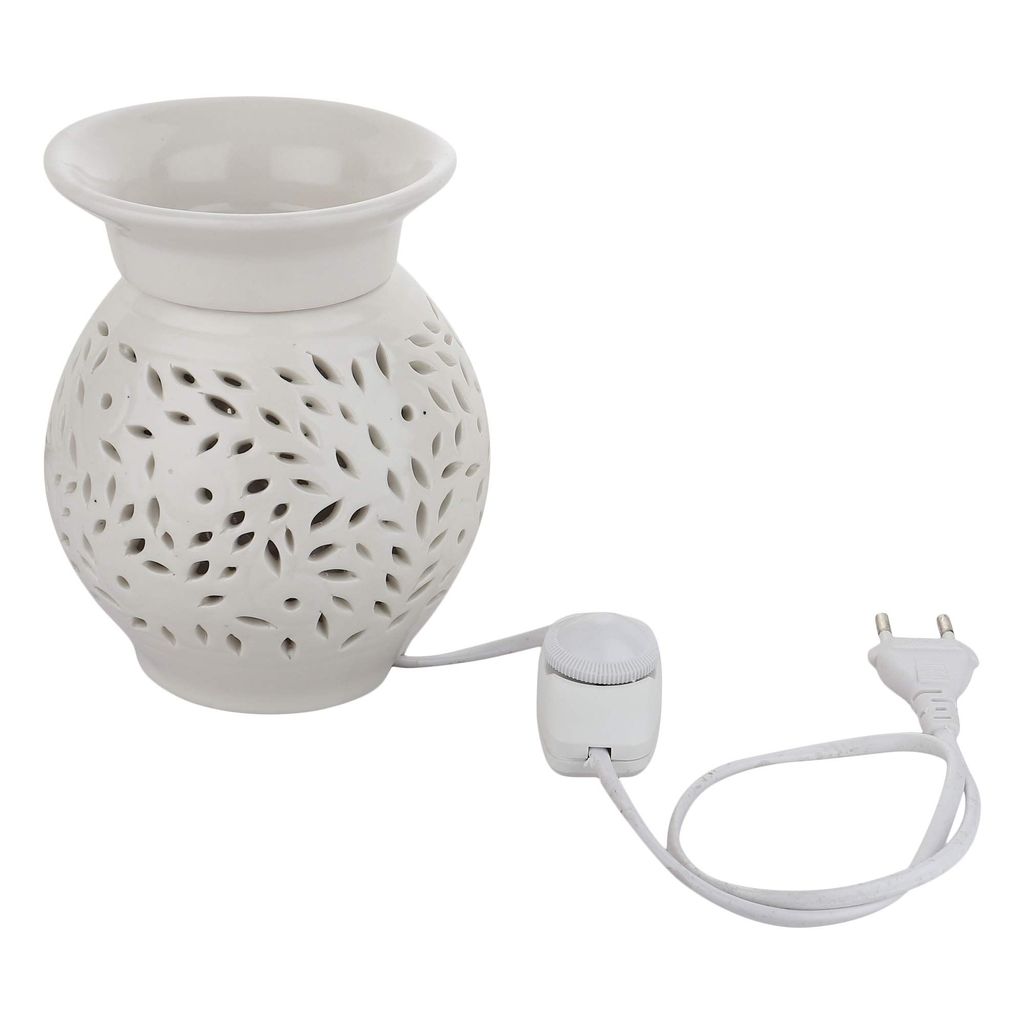 Gift Beautiful Design Ceramic Electric Essential Oil Warmer l Oil Diffuser Oil Burner with Dimmer Thermostat to Control Fragrance and Light Intensity -by Marigold Stores®