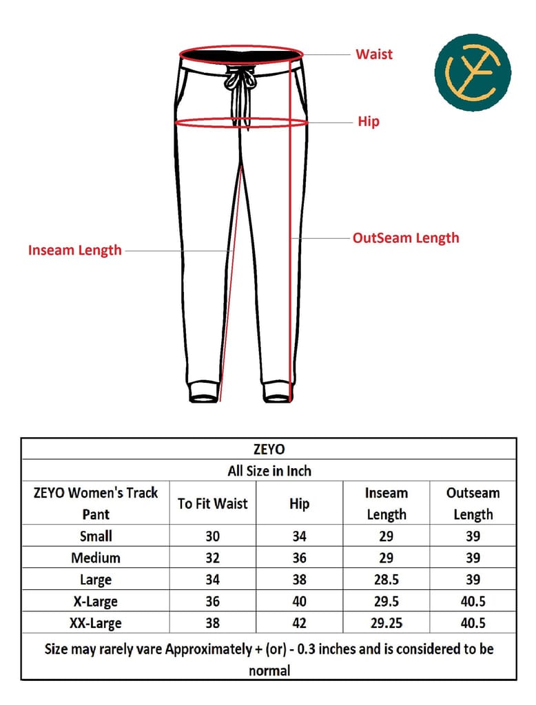ZEYO Women's Joggers Solid Plain Blue Regular Fit Track Pant
