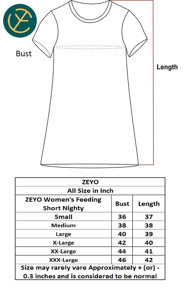 ZEYO Women Cotton Navy Blue Flash Print Nursing & Feeding Night Dress