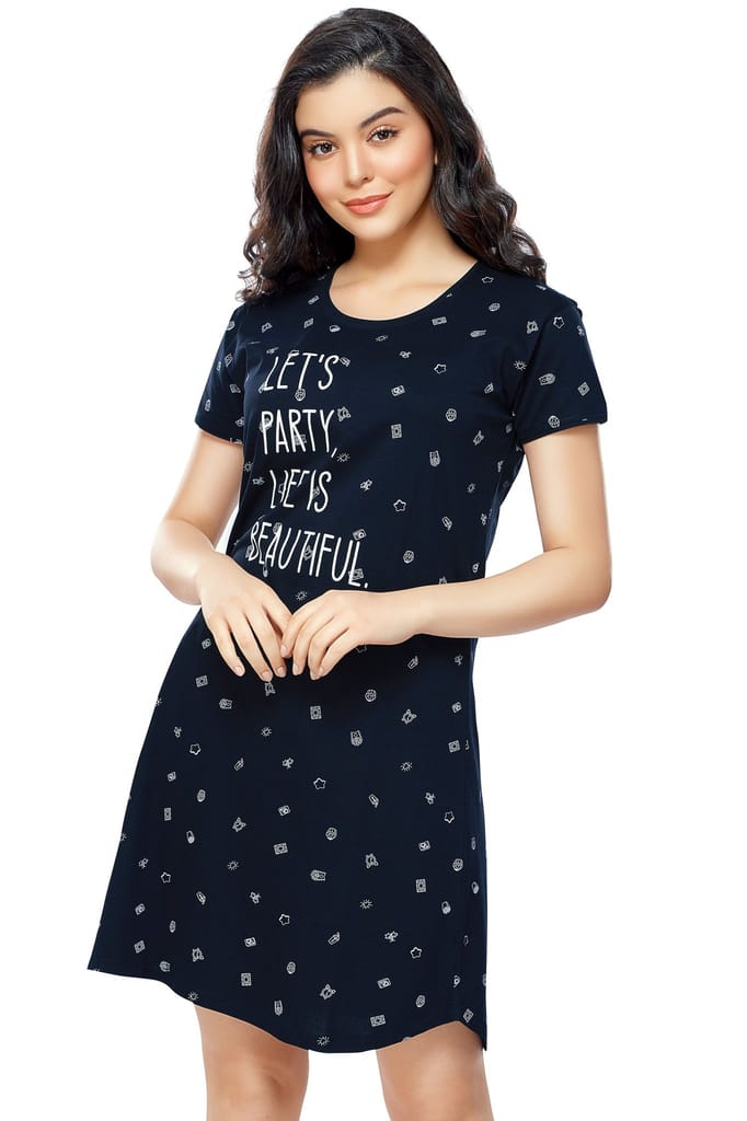 New Women ZEYO Women Cotton Night Dress Navy Blue Multi Printed Short Nighty 2025 at ShopCircuit New Women ZEYO Women Cotton Night Dress Navy Blue Multi Printed Short Nighty 2025 at ShopCircuit