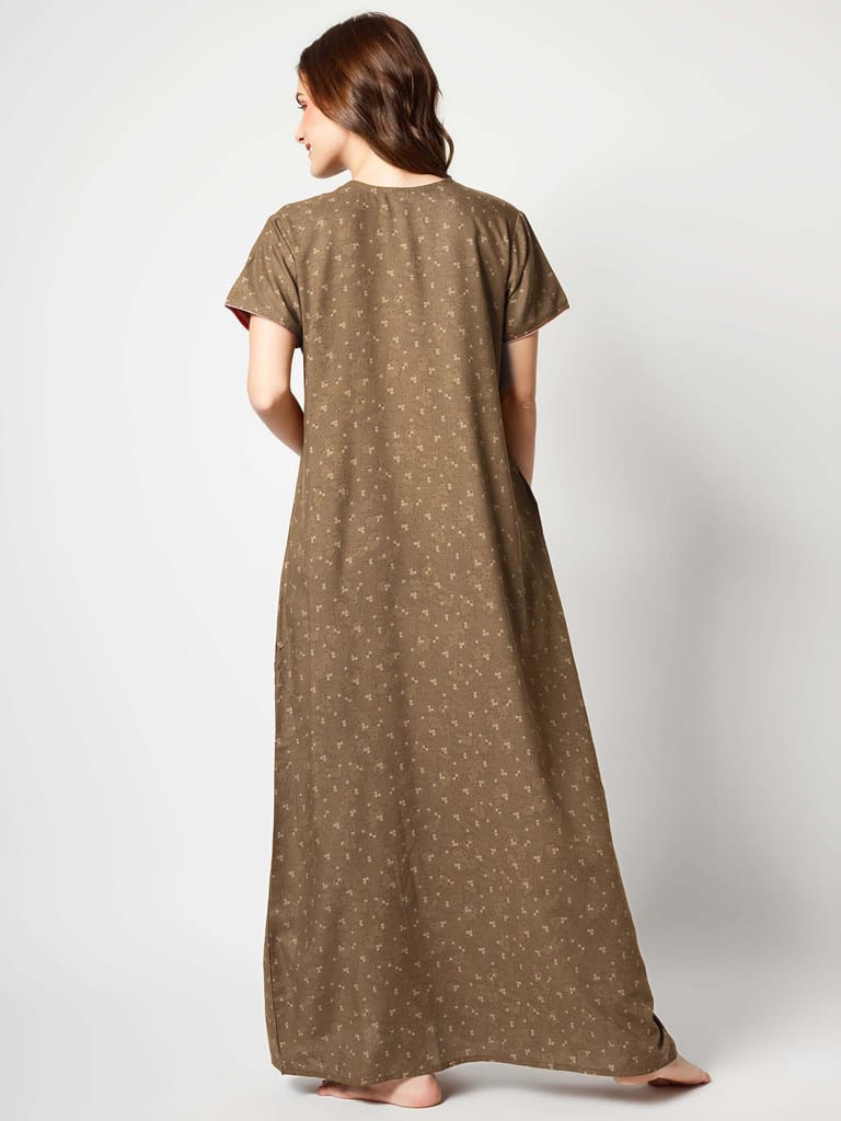 Latest Women Zeyo Women Polyester Light Brown Floral Print Nighty 2025 at ShopCircuit | ONDC Latest Women Zeyo Women Polyester Light Brown Floral Print Nighty 2025 at ShopCircuit | ONDC