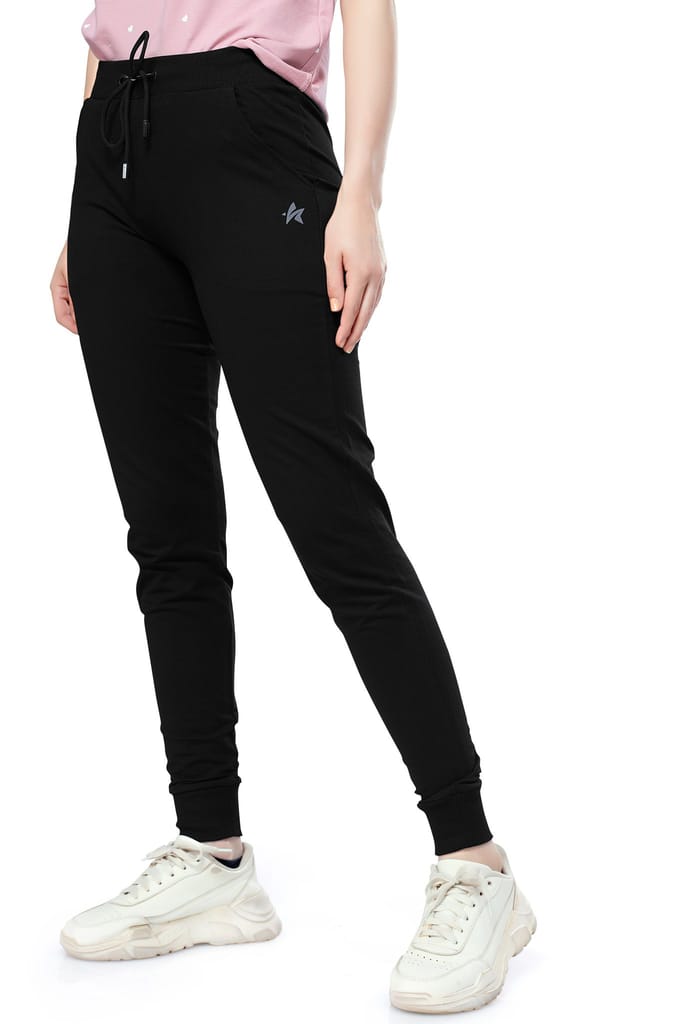 ZEYO Women's Joggers Solid Plain Blue Regular Fit Track Pant