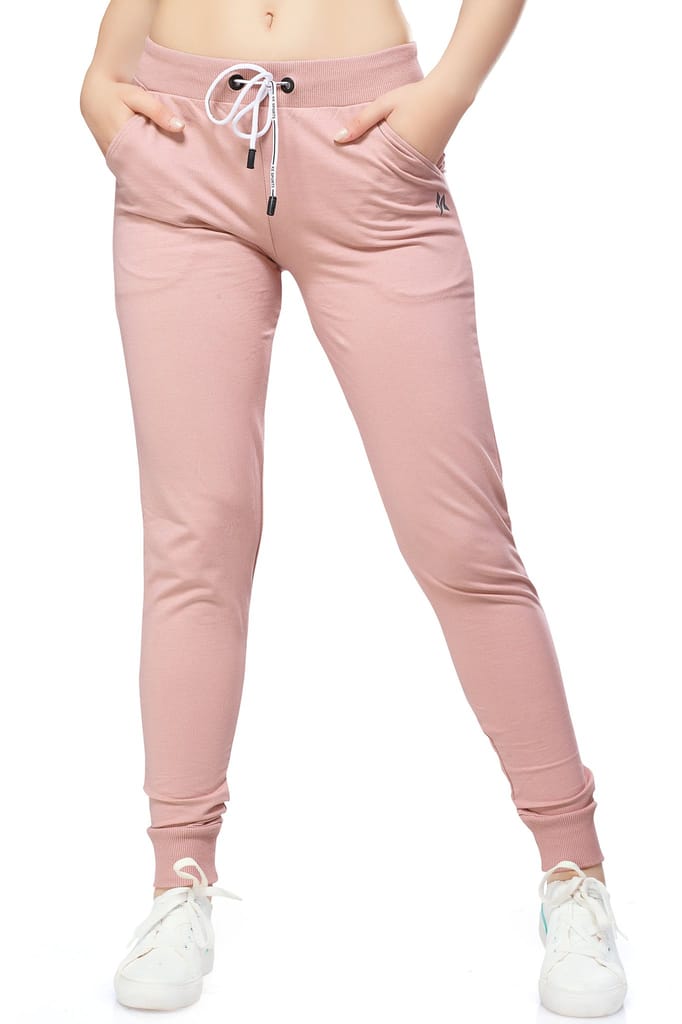 ZEYO Women's Joggers Solid Plain Blue Regular Fit Track Pant