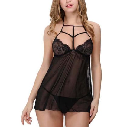 Women Girls Net Babydoll Night dress with panty