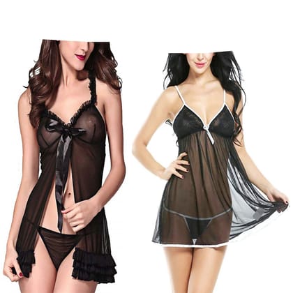 Babydoll night dress lingerie women girls Combo Pack 2