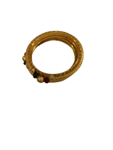 One Gram Gold Plated Traditional Indian Bangle Set for Women