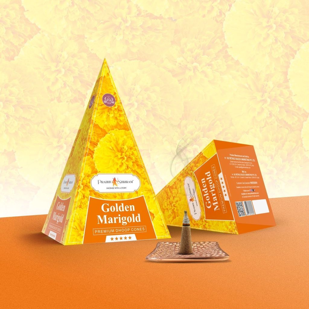 JPSR Golden Marigold Premium Incense Cones - Pooja Needs | Buy online on ZillyBuy