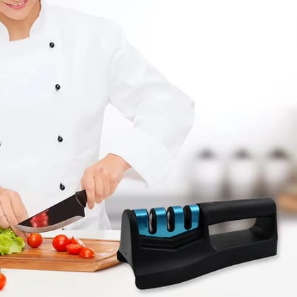  3-Stage Knife Sharpener with Ergonomic Handle - Kitchen Knife Sharpener