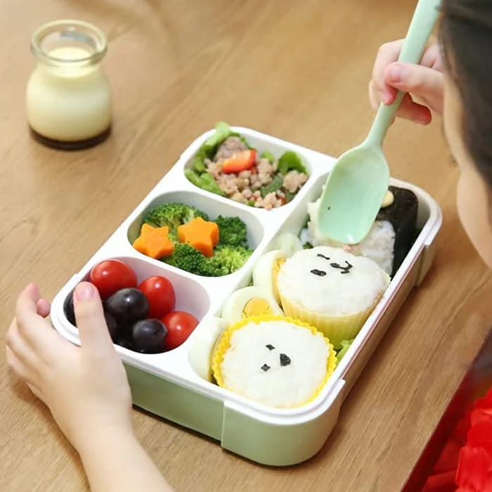  Set of 2 Lunch Boxes with Spoon and Fork