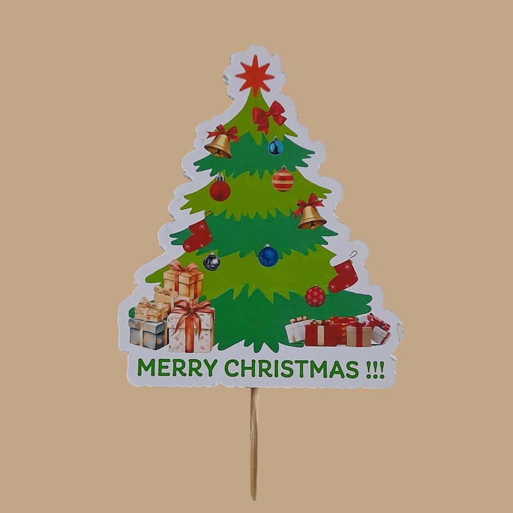 Partybus – Christmas Tree Merry Christmas cupcake topper - Party and Festive Needs | Buy online on ZillyBuy