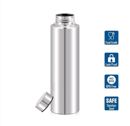 Stainless Steel Water Bottle 1 Litre (1000ml) | Leak Proof, Durable & Rust Proof | Non-Toxic & BPA Free Steel Bottles 1+ Litre |Thermo Bottle (Silver, Pack Of 3