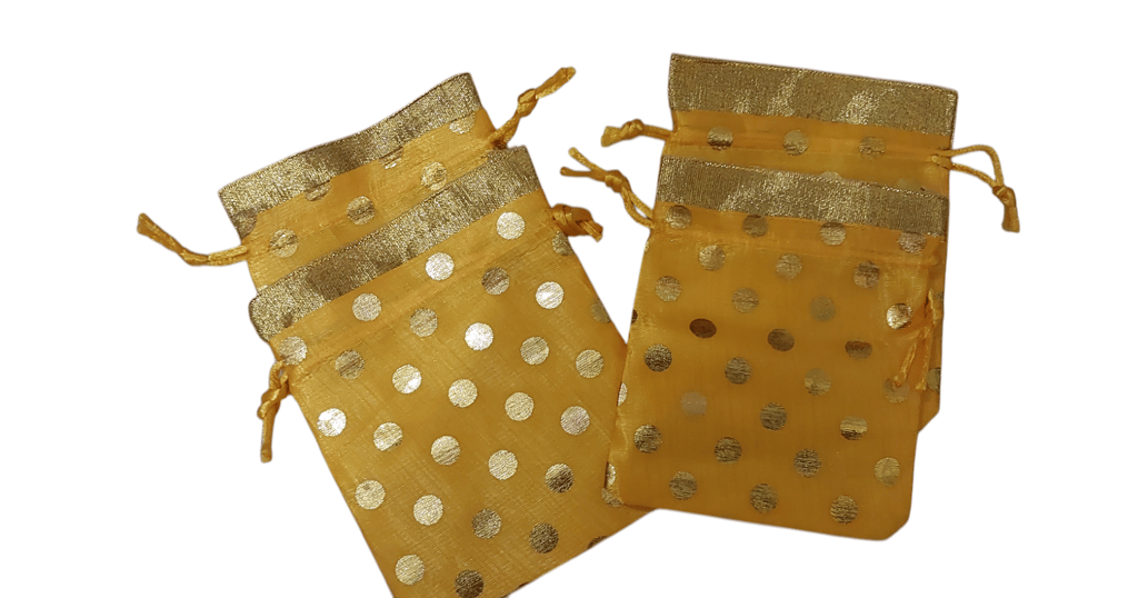 Darsh Collection Pouches Potli For Gift Wedding festival  Packaging and Gift use .(Pack of 4)Lightweight Potli  Is An Ethnic Stylish potli pouches . Potli bags, organza shagun dry fruit pouches. Occasion : Use on wedding, party or other family function - Pooja Needs | Buy online on ZillyBuy