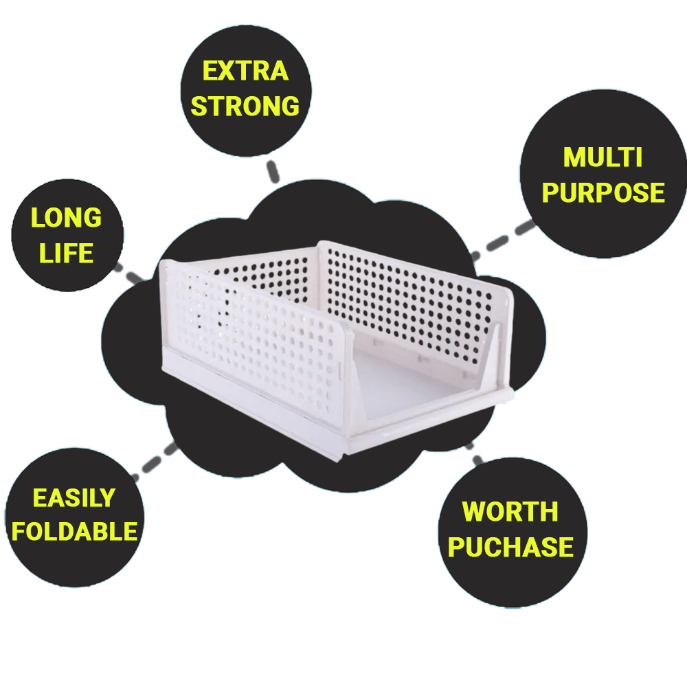 ALTCRAFT Clothes Organizer for Wardrobe : Foldable, Stackable Cupboard Organizer, Plastic Drawer Organizer for Closet Storage