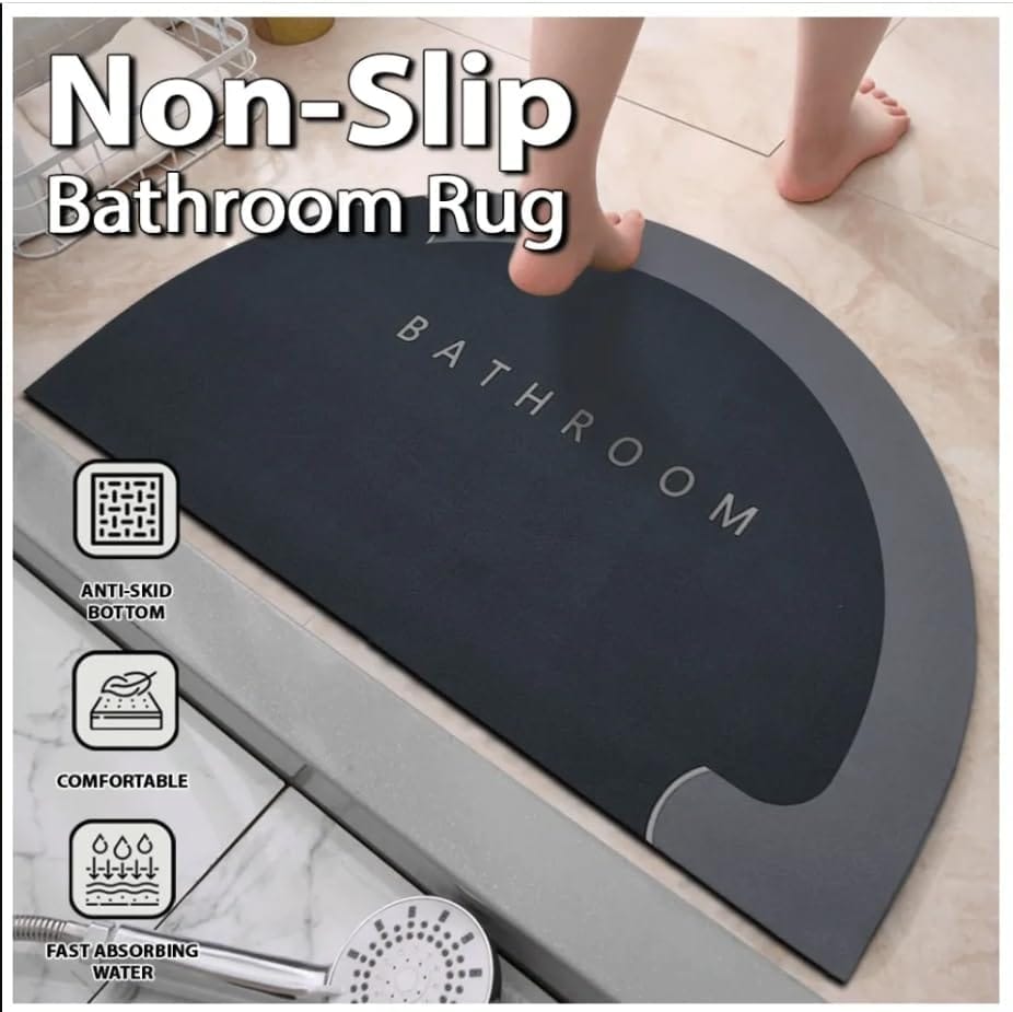 ALTCRAFT Bathroom Mat: A Quick-Dry, Water-Absorbing Solution for Home and Kitchen (40 x 60 CM). Rubber-Backed, Anti-Slip Floor Mat Ensures Safety and Style