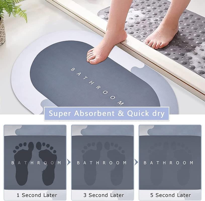 ALTCRAFT Bathroom Mat: A Quick-Dry, Water-Absorbing Solution for Home and Kitchen (40 x 60 CM). Rubber-Backed, Anti-Slip Floor Mat Ensures Safety and Style