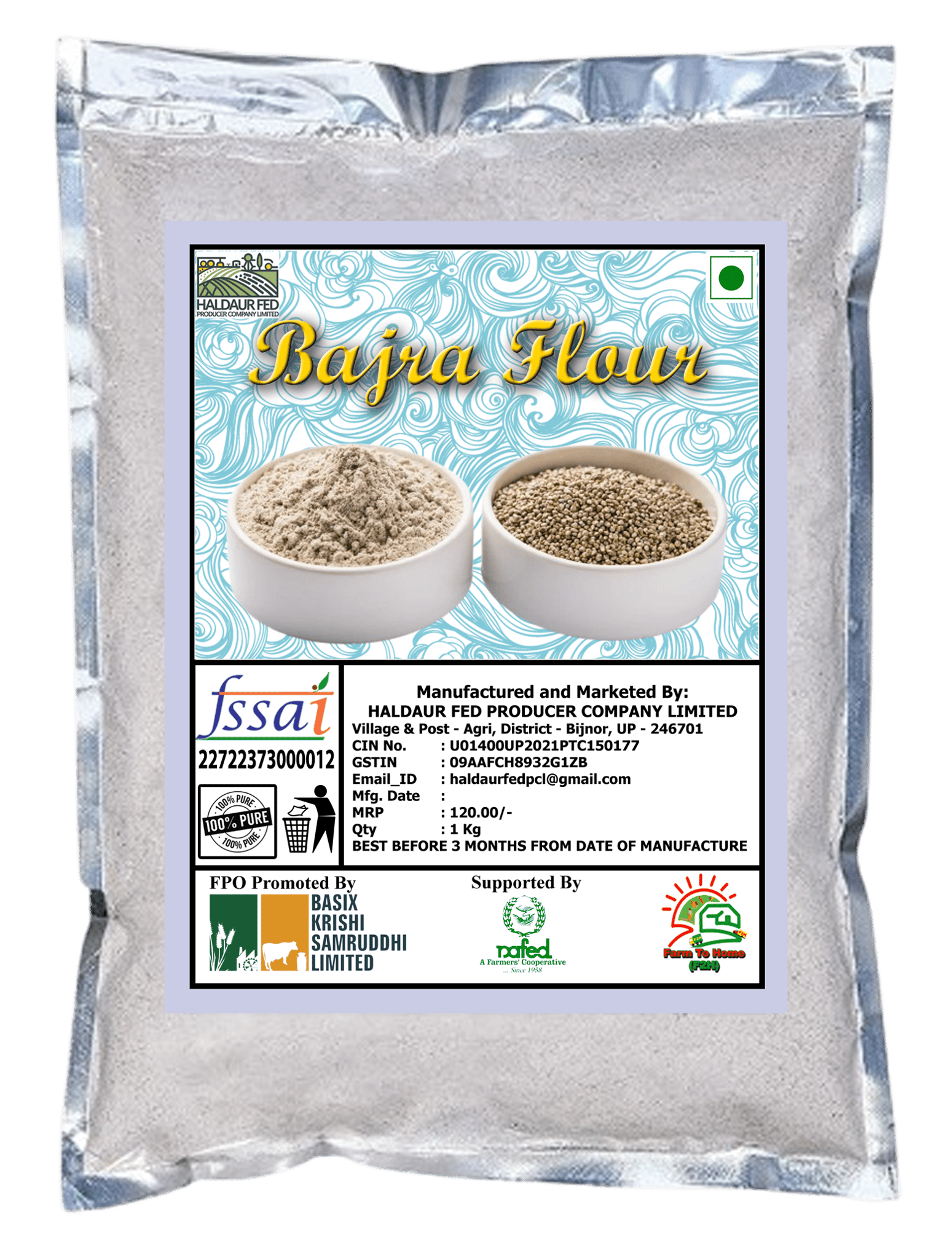 Bajra Flour, 1 Kg (pack of 5)