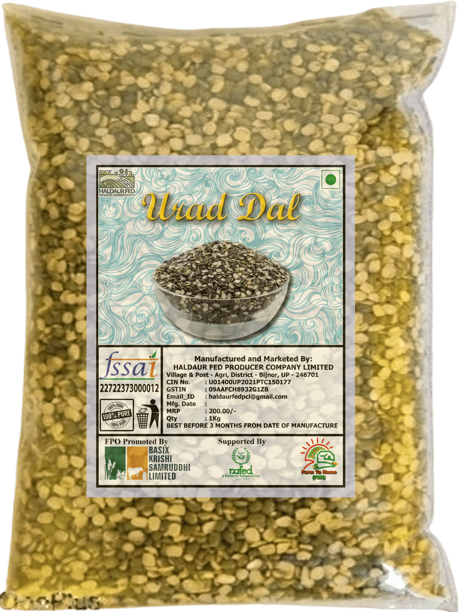 Urad Dal, 1 Kg (pack of 4)