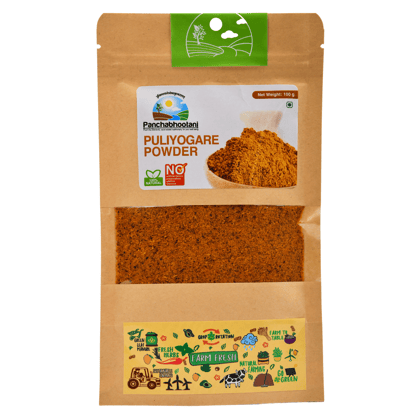 Panchabhootani Puliyogare Powder - 100g | 100% Natural | No Artificial Flavors, Preservatives, Additives, or Chemicals | Farm Fresh