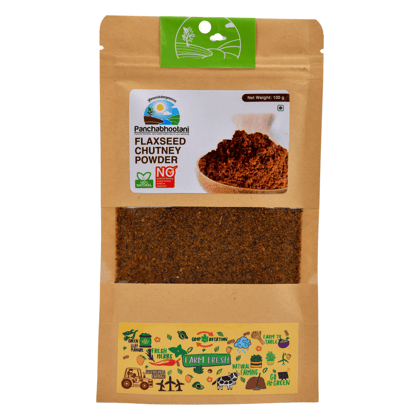 Panchabhootani Flaxseed Chutney Powder - 100g | 100% Natural, No Artificial Flavors, Preservatives, Additives, or Chemicals