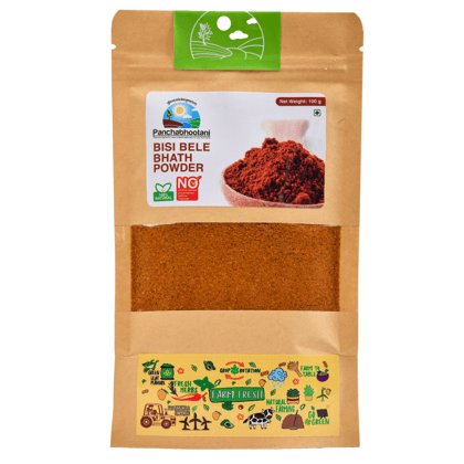 Panchabhootani Bisi Bele Bath Powder 100g | Authentic Flavours of South India | Goodness Of Wholesome Spices & Lentil | All Natural Ingredients | Roast Blend & Grounded | No Added Color & Preservatives