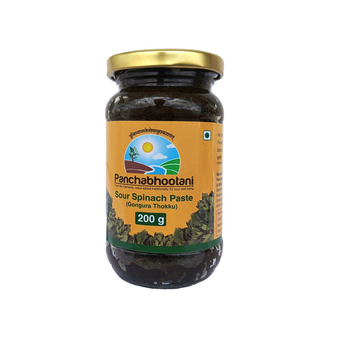 Panchabhootani Gongura Chutney 200g | Rich In Antioxidants & Nutrients, Healthy, Traditional, and Pure Gongura ,Sides For Dosa, Idly, Ready to eat, Served With Hot Rice and Ghee