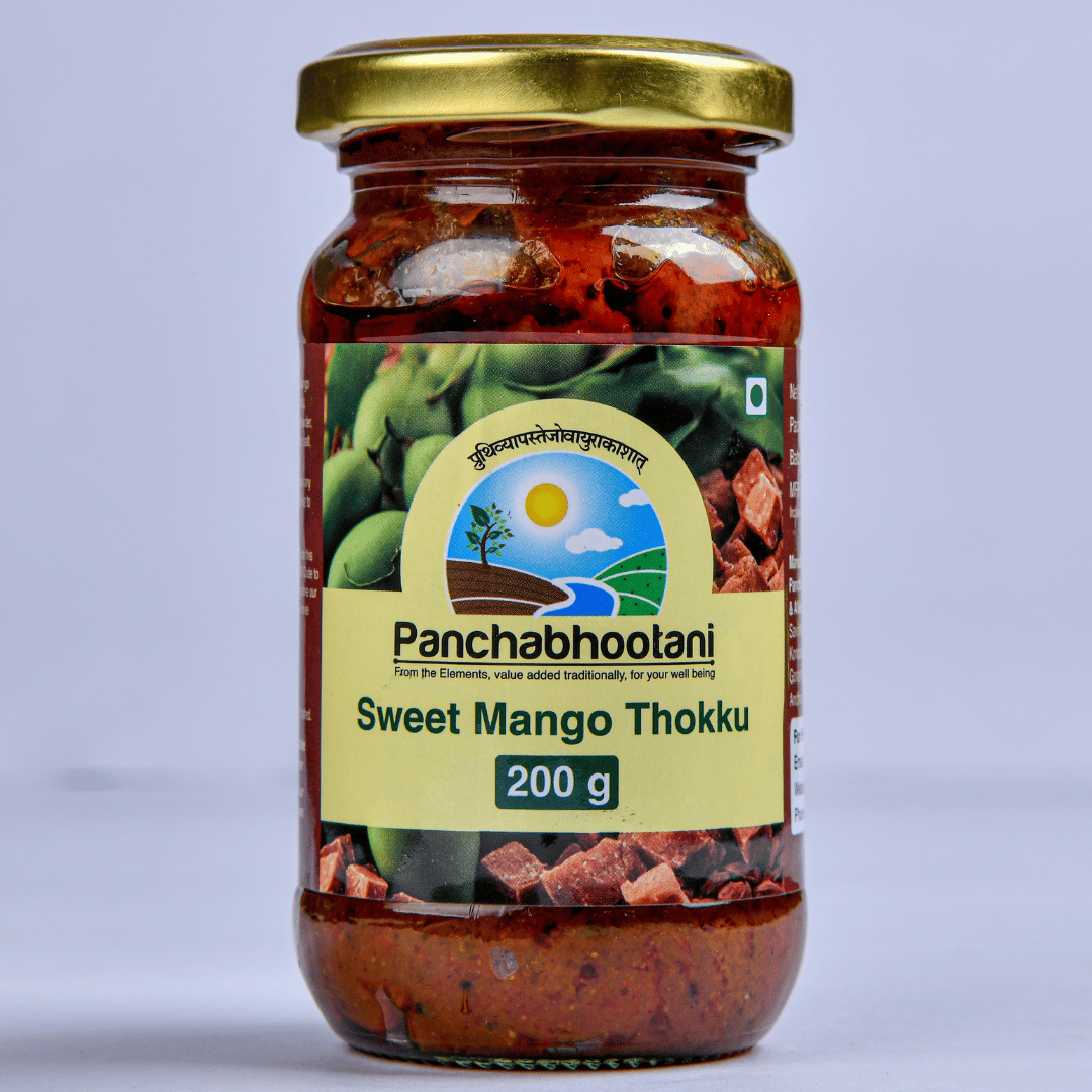 Panchabhootani Sweet Mango Thokku 200g | Sun-ripened | Infused with a Blend of Traditional Spices | Authentic taste | No Added Preservatives, Additives & Color.