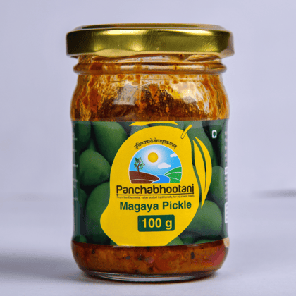 Panchabhootani Magaya Mango Pickle 100g | Prepared from Fresh Green Mango | Blended with Traditional Spices | Authentic Tangy Flavor | No Added Preservatives, Additives & Color.