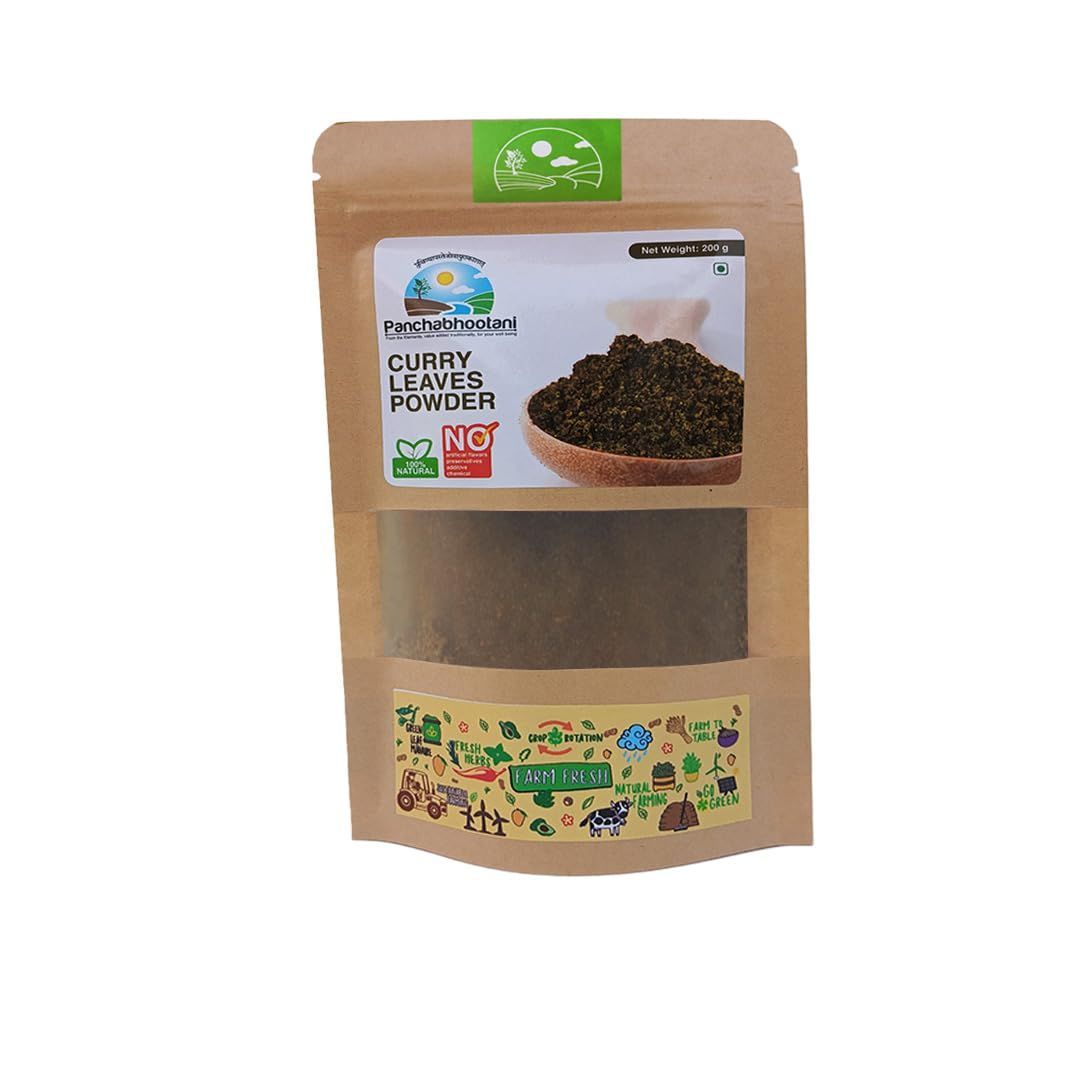 Panchabhootani Curry Leaves Chutney Powder : Instant, Dip or Sprinkle, Authentic Recipe, Nutrient-rich, Rice Seasoning, Natural Flavour, No Added Colour, Traditional & Flavourful Side Dish