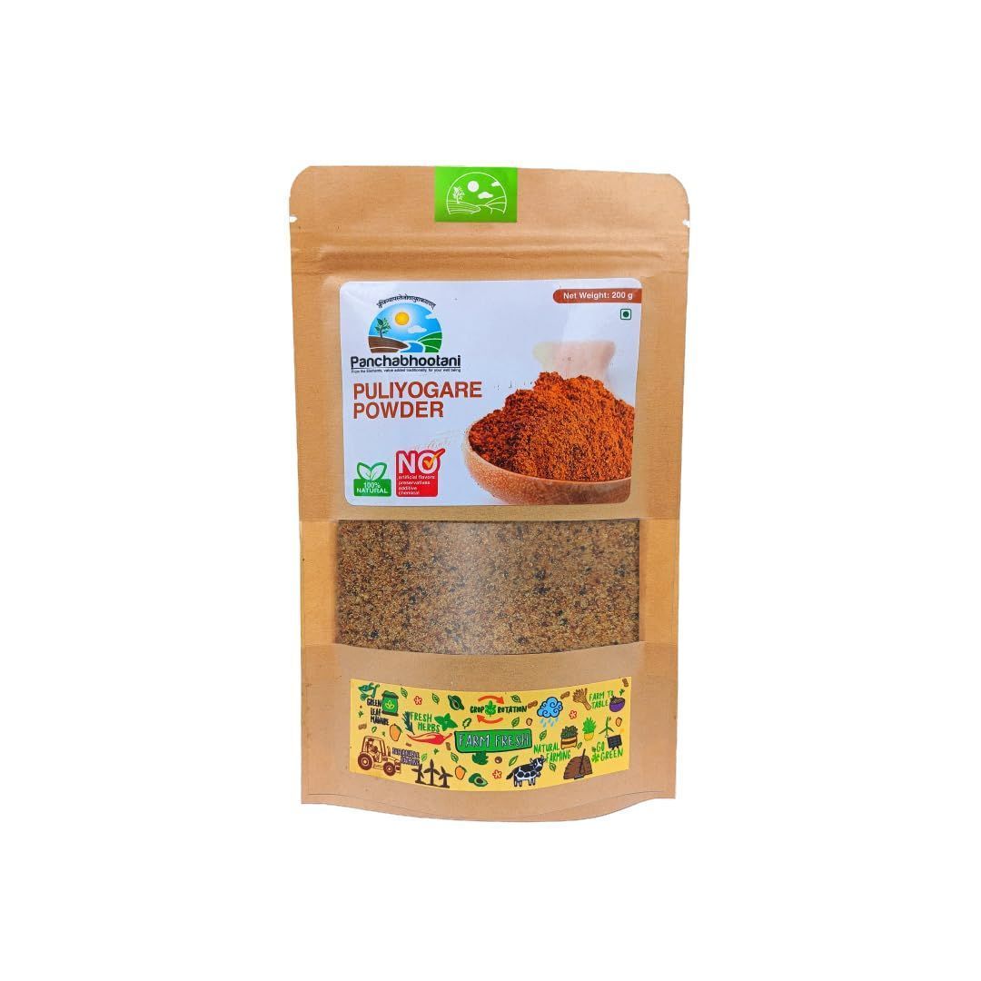 Panchabhootani Puliyogare Powder 200g | No Added Preservatives | Authentic South Indian Flavor | Easy to Prepare | Made with Natural Ingredients | Perfect for Homemade Puliogare