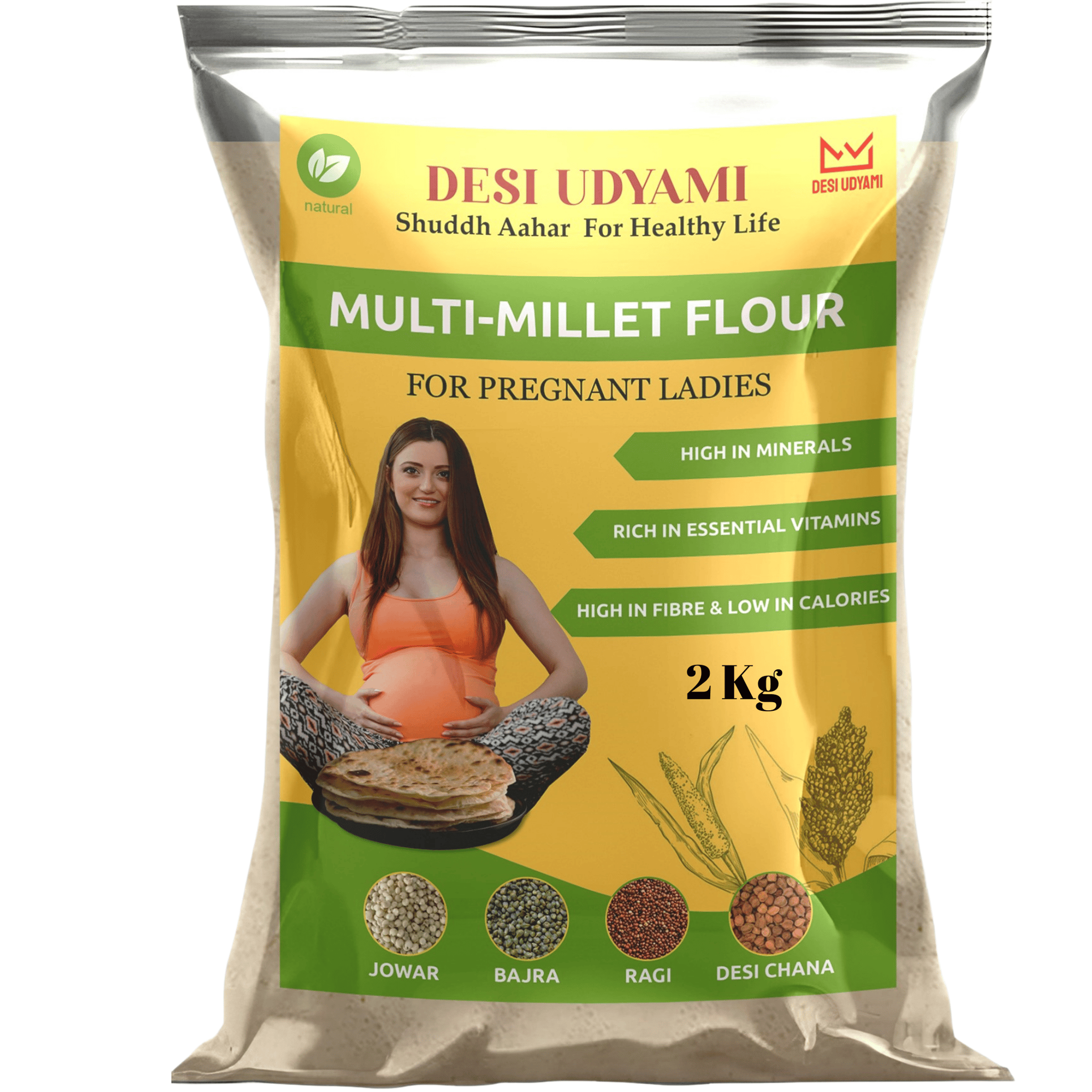 Desi Udyami's Multi-Millet Flour – Nutrition-Rich Superfood for Pregnancy 2 Kg