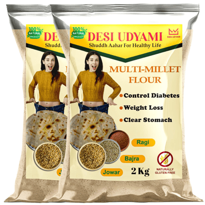 Desi Udyami's Multi Millet Atta - Gluten-Free, Diabetic-Friendly, Weight Loss & Cholesterol Control Flour | 4 kg
