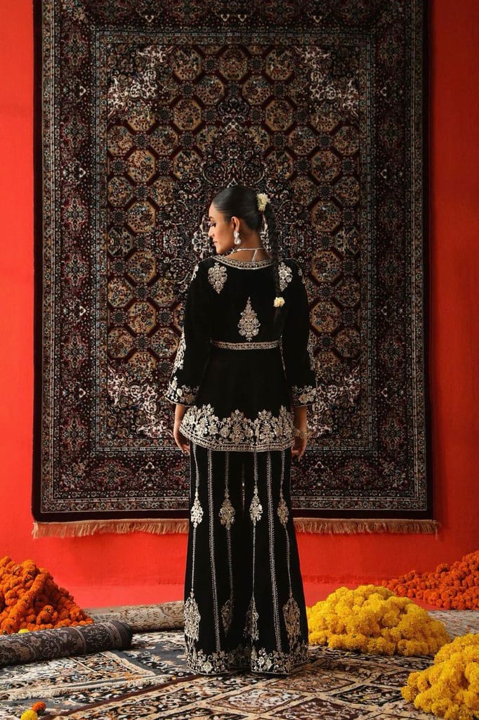 Black Palazzo Suit Set Salwar Kameez Readymade Pakistani Stitched New Indian Ready To Wear Wedding Suit