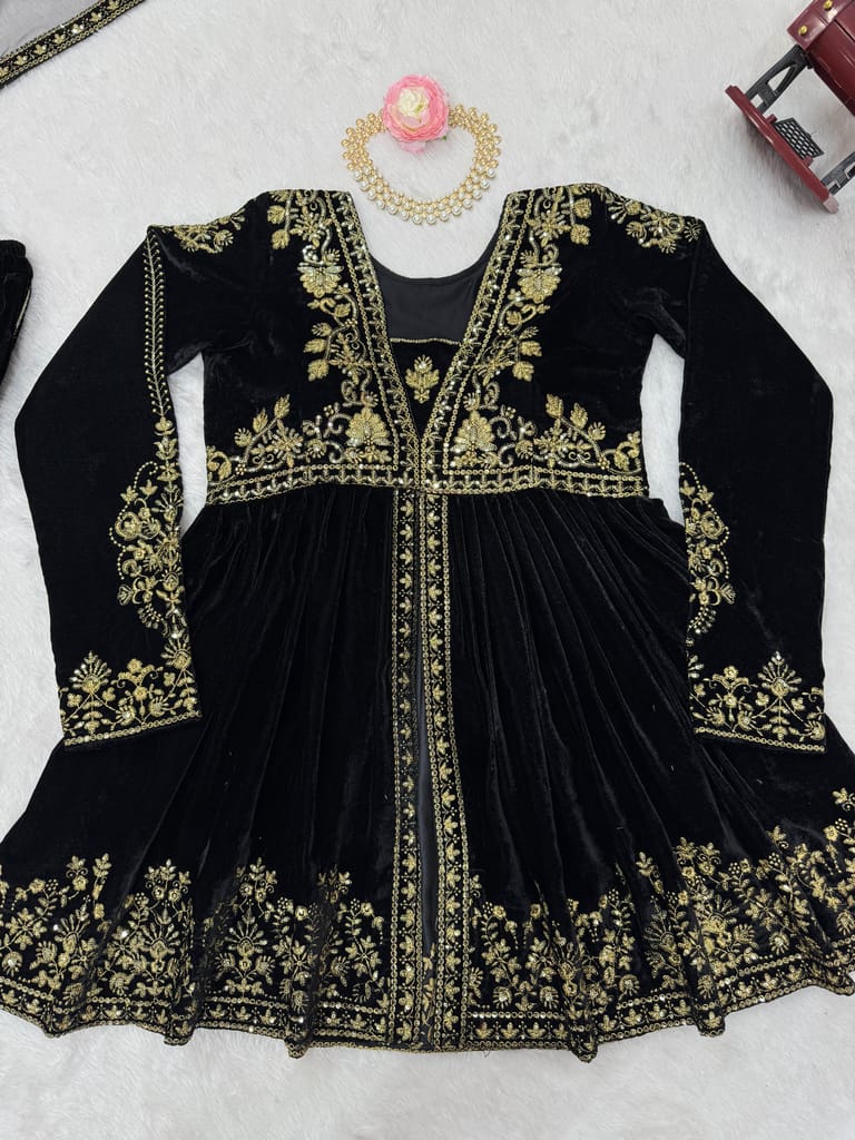 Black Palazzo Suit Set Salwar Kameez Readymade Pakistani Stitched New Indian Ready To Wear Wedding Suit