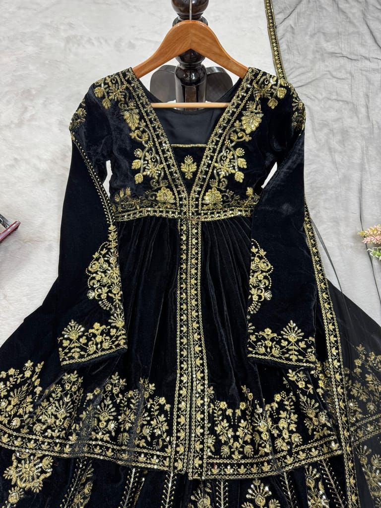 Black Palazzo Suit Set Salwar Kameez Readymade Pakistani Stitched New Indian Ready To Wear Wedding Suit