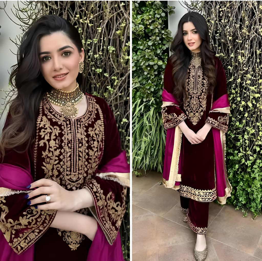 Pink Maroon Salwar Kameez Readymade Pakistani Stitched New Indian Ready To Wear Wedding Suit