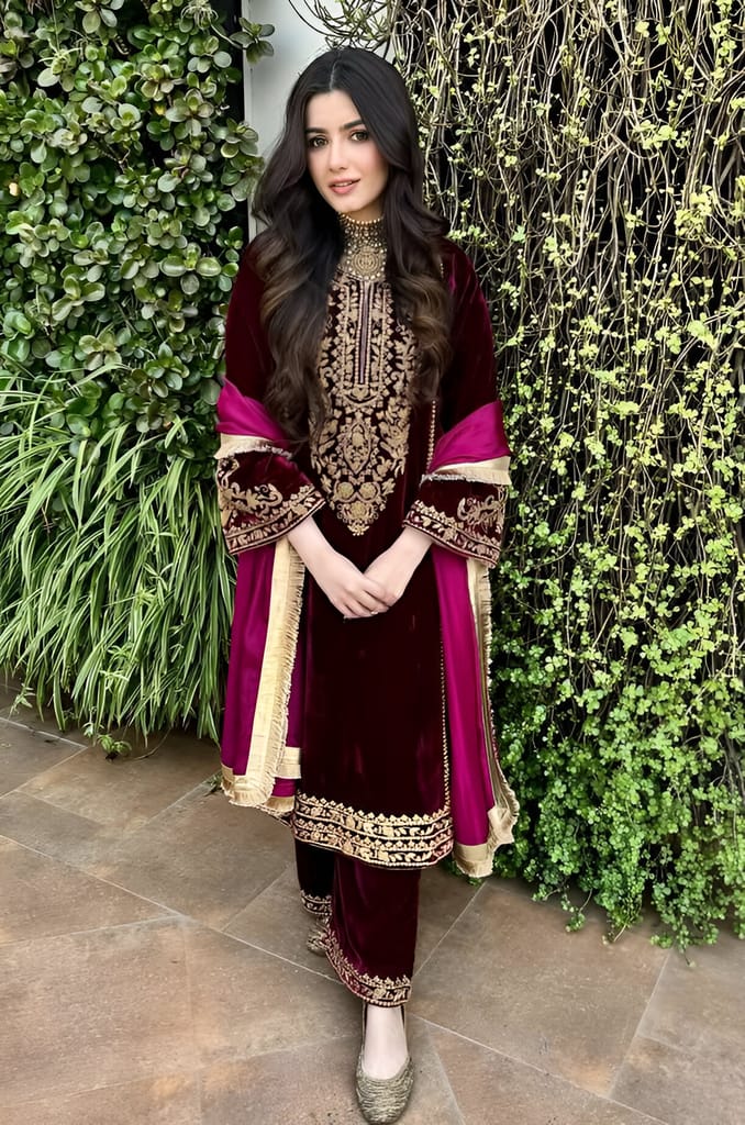 Pink Maroon Salwar Kameez Readymade Pakistani Stitched New Indian Ready To Wear Wedding Suit