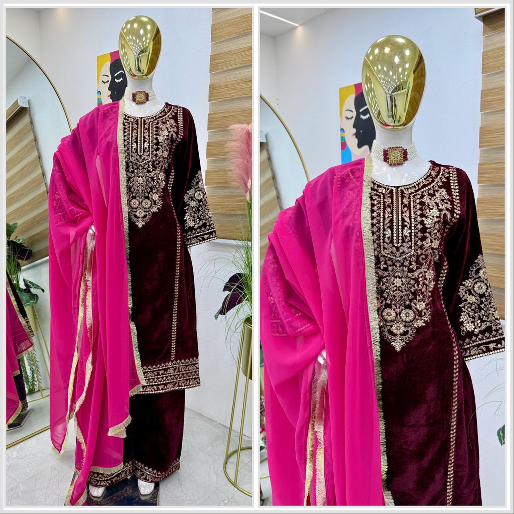 Pink Maroon Salwar Kameez Readymade Pakistani Stitched New Indian Ready To Wear Wedding Suit