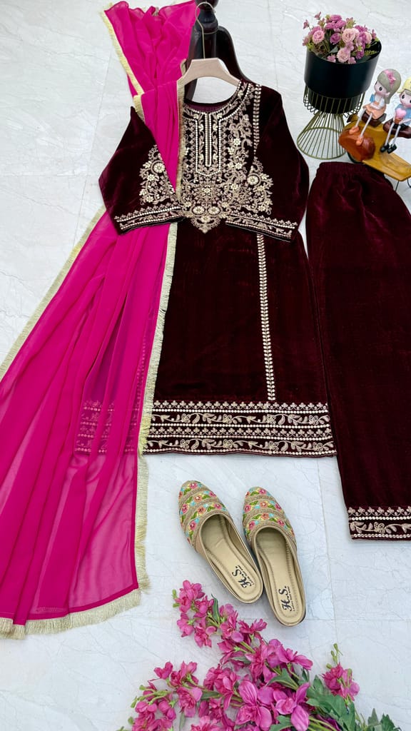 Pink Maroon Salwar Kameez Readymade Pakistani Stitched New Indian Ready To Wear Wedding Suit