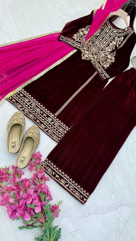 Pink Maroon Salwar Kameez Readymade Pakistani Stitched New Indian Ready To Wear Wedding Suit
