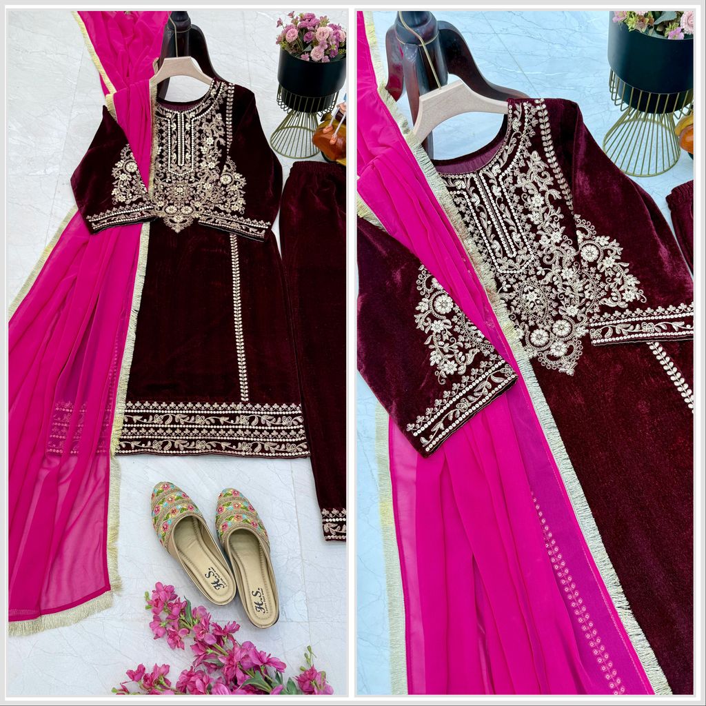 Pink Maroon Salwar Kameez Readymade Pakistani Stitched New Indian Ready To Wear Wedding Suit