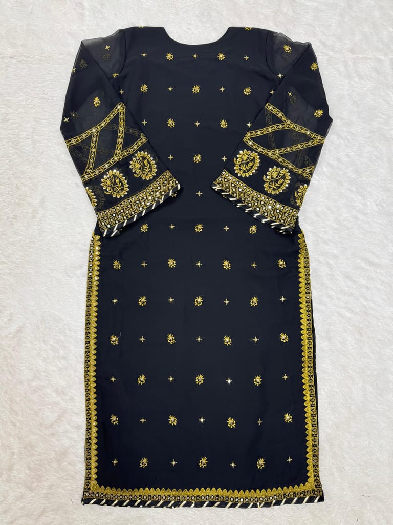 Black Salwar Kameez Readymade Pakistani Stitched New Indian Ready To Wear Wedding Suit