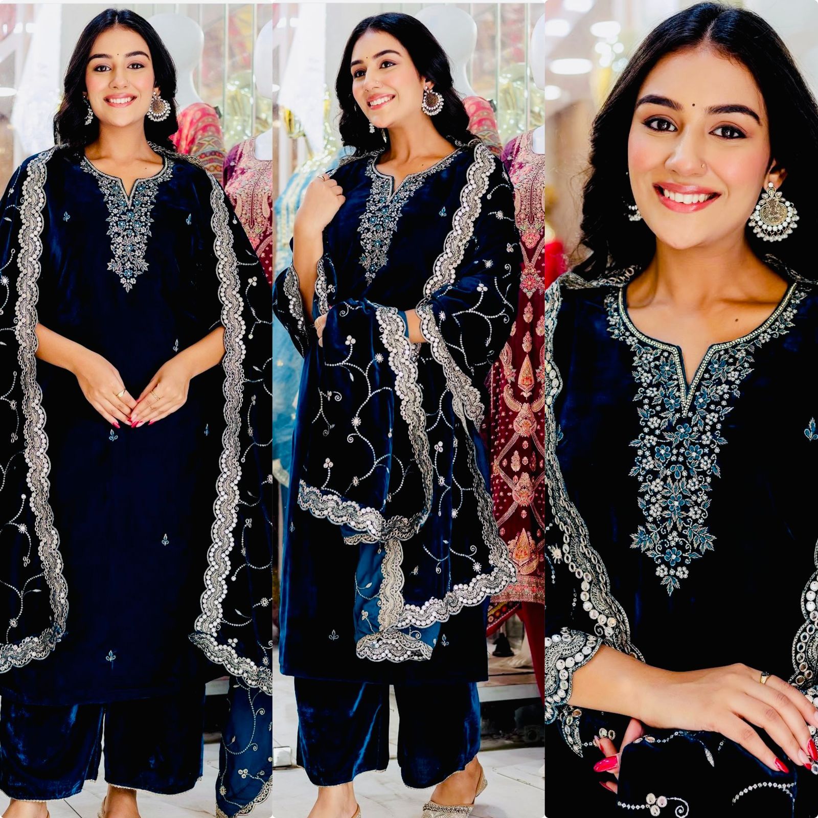 Blue Salwar Kameez Readymade Pakistani Stitched New Indian Ready To Wear Wedding Suit