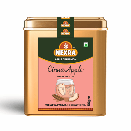 Nexra - Apple Cinnamon Tea - 50g Tin Box | Whole Leaf Herbal Blend | Cozy Apple and Cinnamon Flavors for a Delightful Tea Experience Nexra - Apple Cinnamon Tea - 50g Tin Box | Whole Leaf Herbal Blend | Cozy Apple and Cinnamon Flavors for a Delightful Tea Experience
