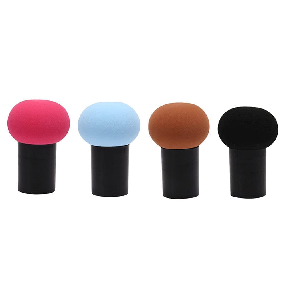 4PCS Makeup Sponge with Holder Stand, Beauty Foundation Blending Sponge for Liquid, Cream or Powder (Multicolor)
