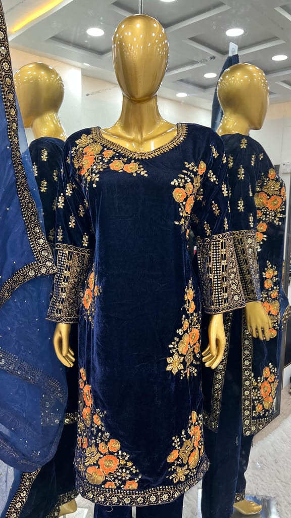 Blue Salwar Kameez Readymade Pakistani Stitched New Indian Ready To Wear Wedding Suit