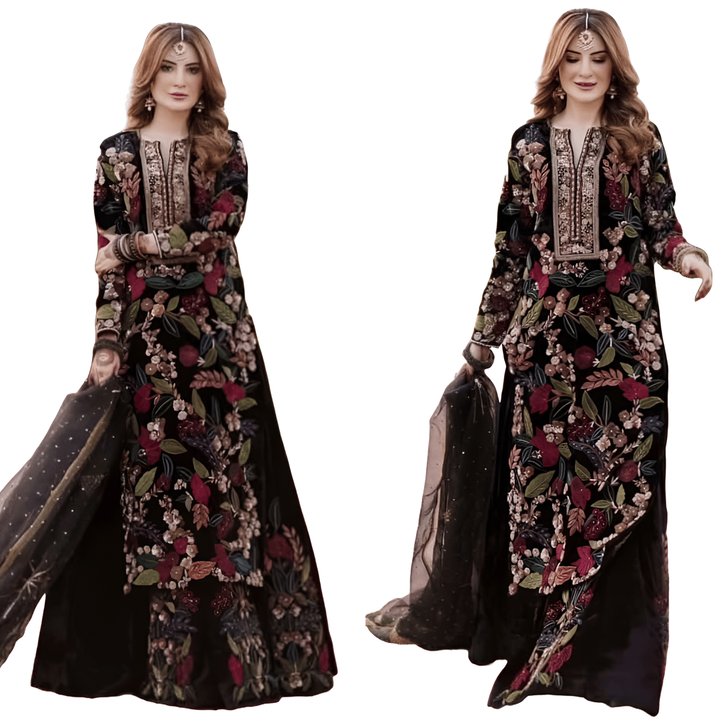 Black Top Lehenga Readymade Stitched For Wedding Women Party Skirt Ready To Wear New