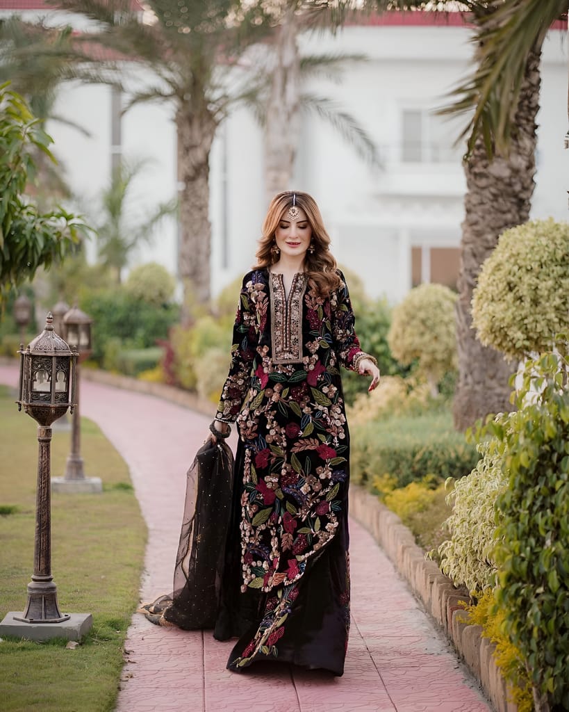 Black Top Lehenga Readymade Stitched For Wedding Women Party Skirt Ready To Wear New