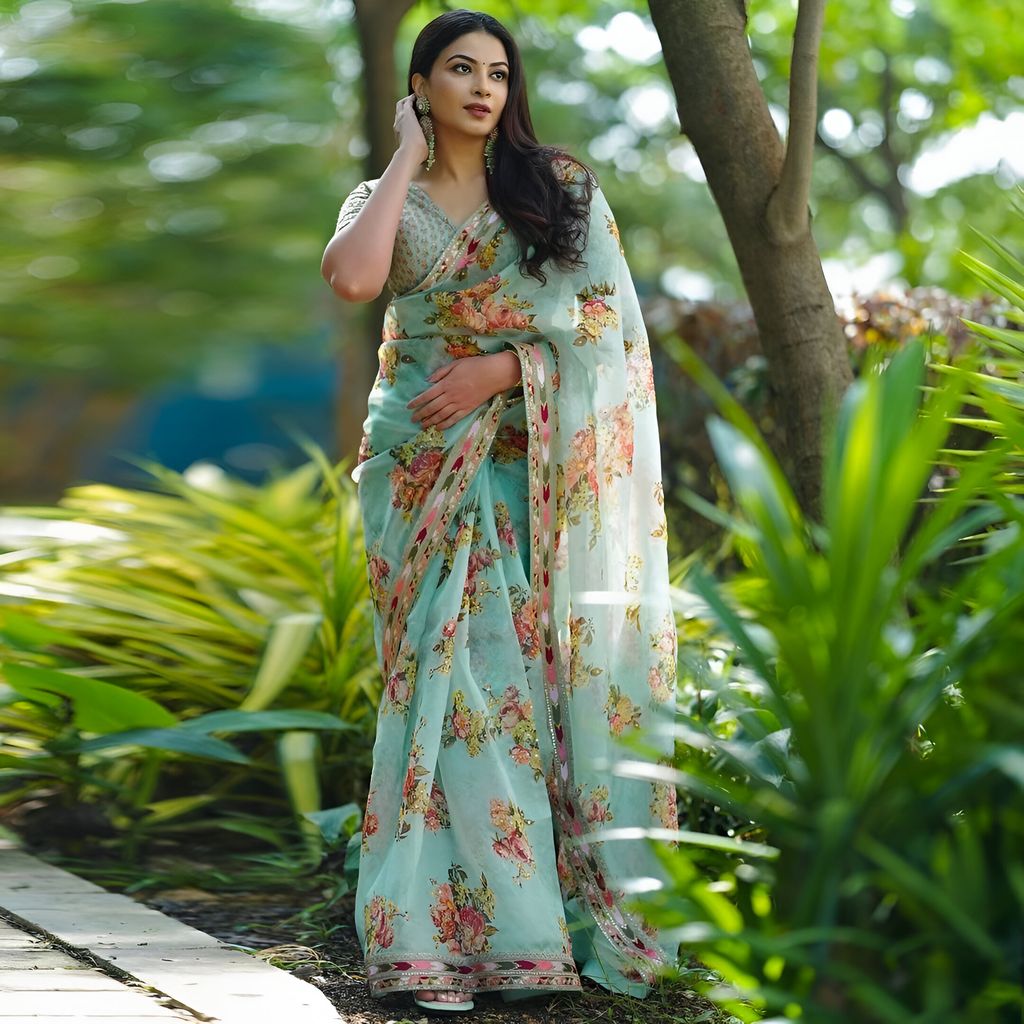 Readymade Designer Partywear sarees with stitched blouse New Ready To Wear Saree