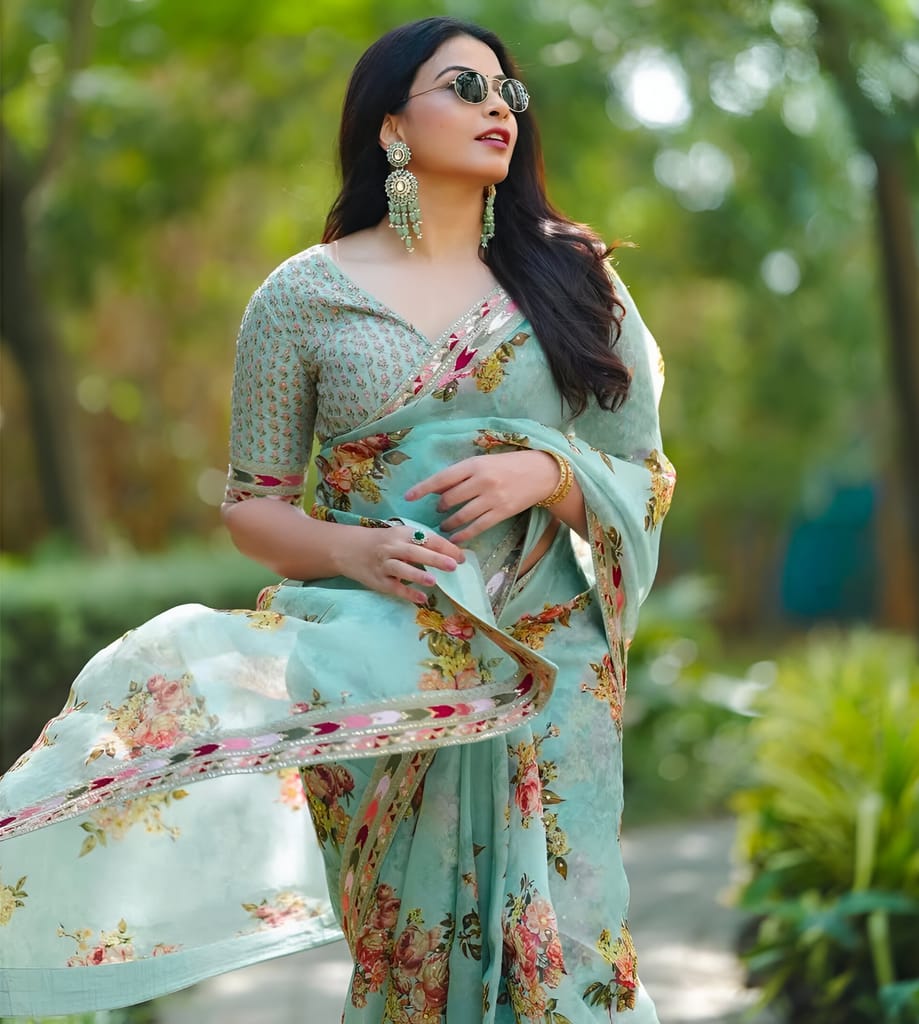 Readymade Designer Partywear sarees with stitched blouse New Ready To Wear Saree